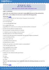 Đề thi học kì 1 Tiếng Anh 12 Bright - Đề số 3